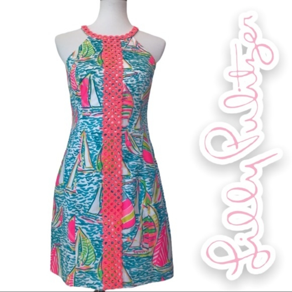 Lilly Pulitzer You Gotta Regatta Shift Dress 00 in Excellent Condition